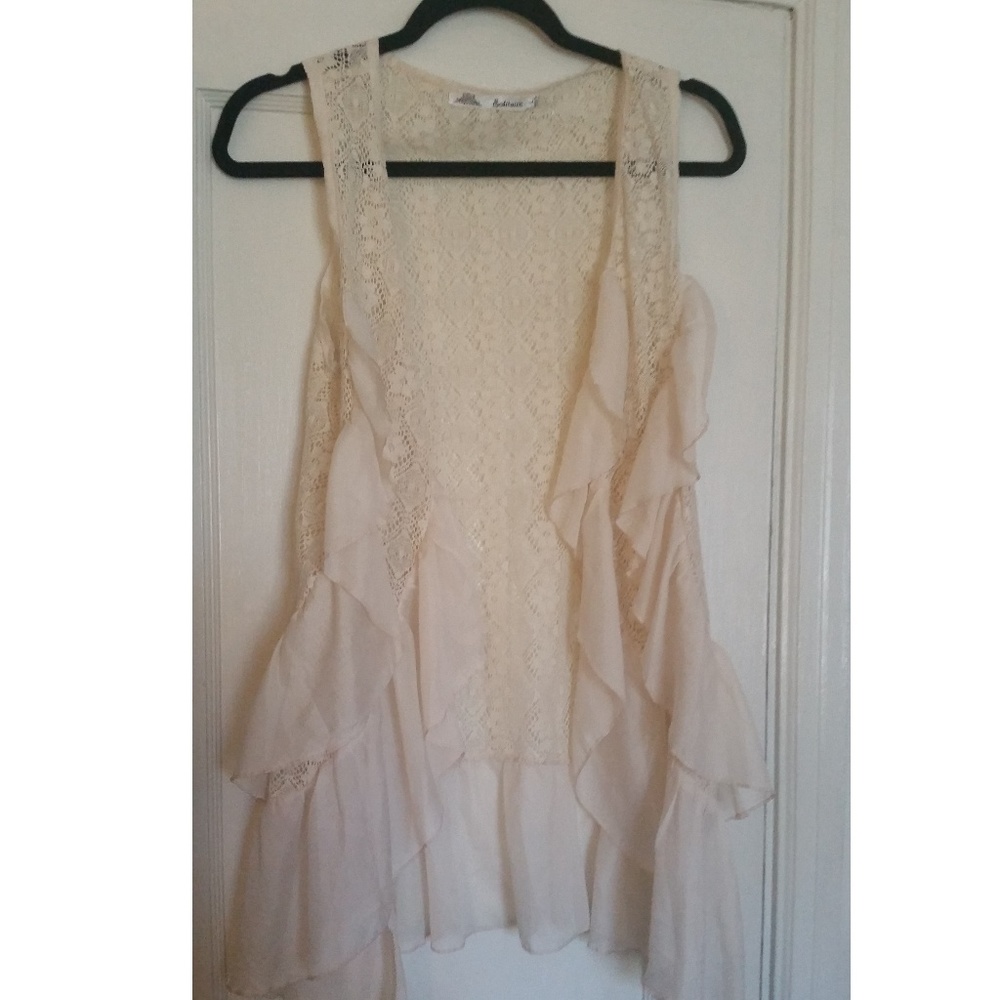NEW Vest Ivory Lace Solitaire Cream Jacket NWOT